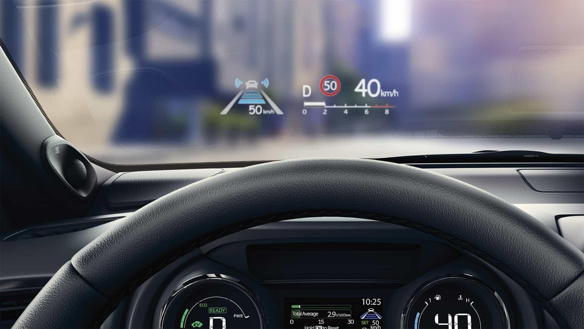 Head-up-Display im Toyota Yaris.